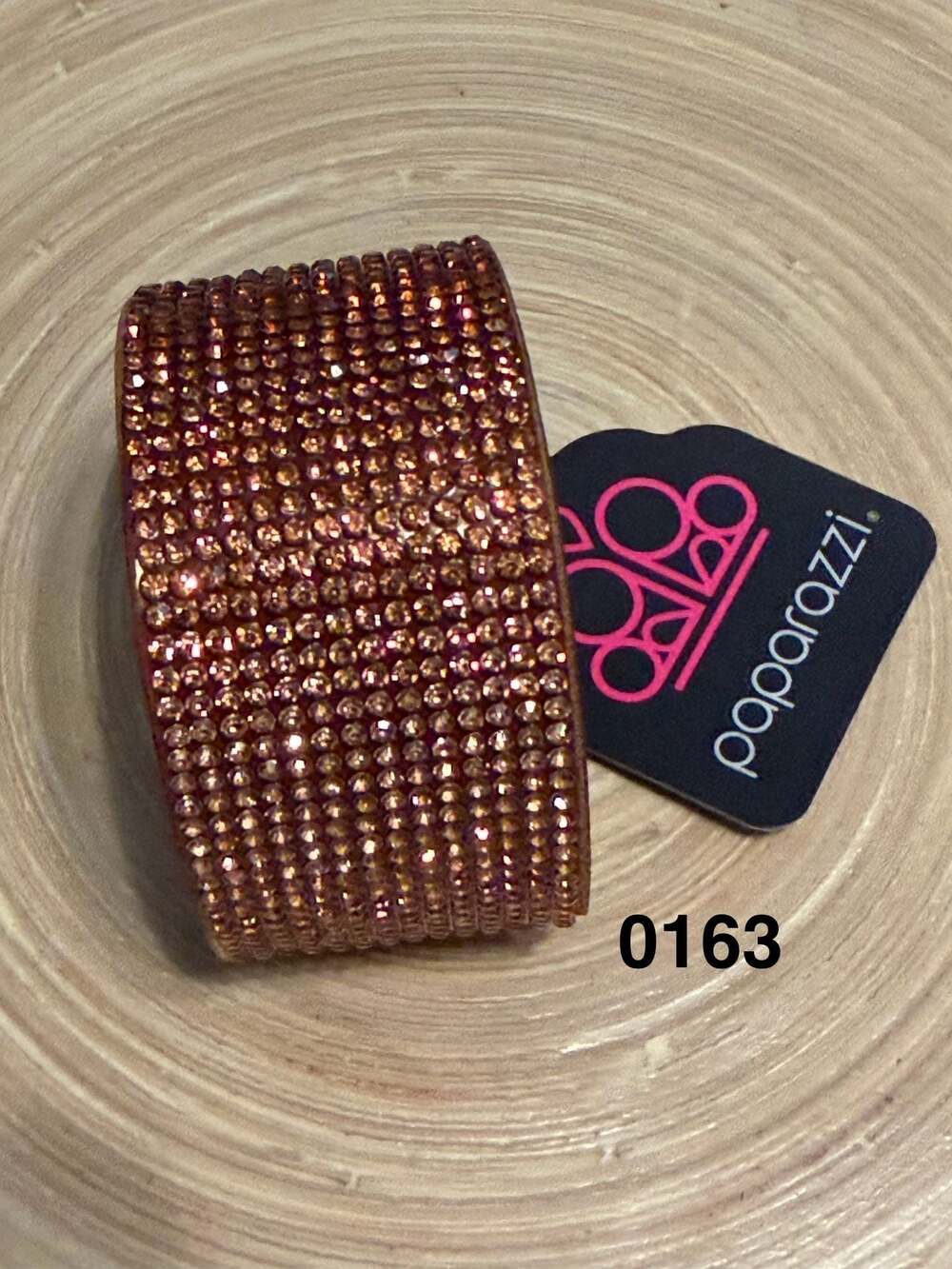 Paparazzi Fade Out Brown Suede Rhinestone Snap Cuff Urban Bracelet
